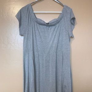 Torrid 2X 18 Gray cotton off the shoulder dress